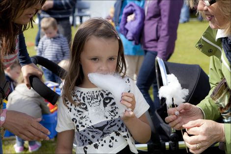 Candy floss was just one of the attractions kids, including Mischa Pearson, could enjoy at this year's Sandwick Fun Day. Photo: Dale Smith