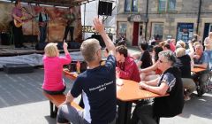 There was live music - and even some sunshine - at Harrison Square during shopping week.