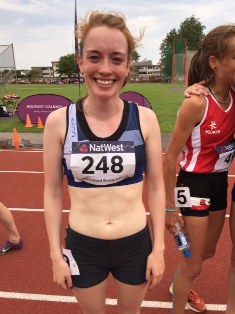 There were tears of joy for Katie Bristow who bounced back in style to win silver in the 5,000m. Photo: Jane Moncrieff/BBC Radio Shetland.