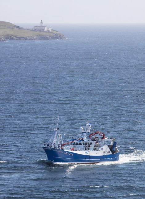 An aerial view of the Guardian Angell sailing into Lerwick harbour - Photo: Paul Riddell