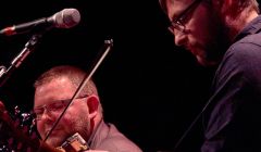 Salt on their brows, Saltfishforty's Douglas Montgomery and Brian Cromarty sounded like a sextet as they worked up a fiddle frenzy at Mareel on Thursday. Photo Chris Brown