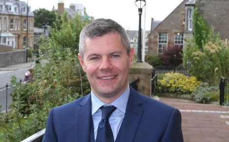 Transport and islands minister Derek Mackay in Lerwick on Thursday. Photo Chris Cope/Shetnews