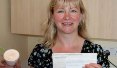 'Chuffed to bits' - Caroline Henderson with her award winning ice cream - Photo: Chris Cope/ShetNews