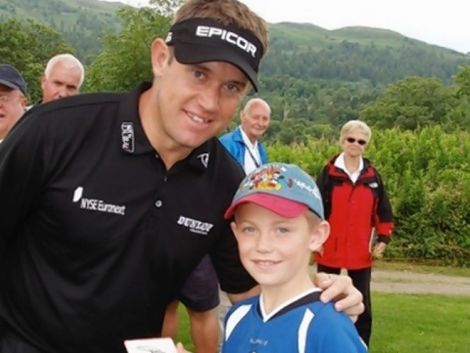 'It must be fate' - Andrew meets hero Lee Westwood in 2008.