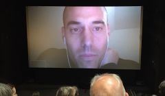 The film was introduced by director Joshua Oppenheimer via Skype - Photo: Robin MacPherson./Shetland Arts