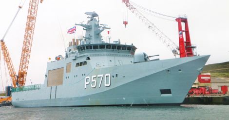 Danish naval vessel Knut Rasmussen in Lerwick harbour on Friday afternoon.