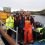 SSPCA auxiliary officer Terresa Leask, Jan and Pete Bevington from Hillswick Wildlife Sanctuary and Sean Williamson on board his creel boat Emeritus back at Bousta after rescuing the seal.