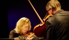 Clio Gould and Jonathan Morton blasting into the first of three Martinů madrigals - Photo: Chris Brown