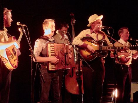 Rob Heron & the Teapad Orchestra, pictured on stage at Carnegie Hall, were on stirring form this weekend. Photo: Chris Brown