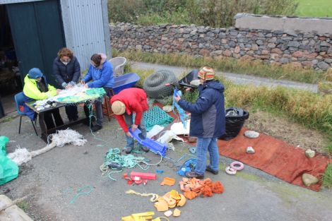 Da Wives at work making the collage on Global Women's Climate Justice Day of Action. 