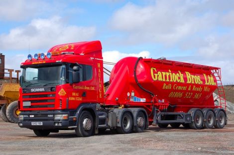 One of Garriock Bros.' fleet of bright red lorries and trucks - Photo: Garriock Bros.