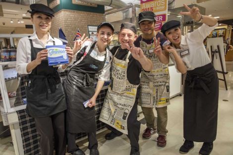 Delighted with the response are (from left) Michiko Kuniyoshi, Carlyn Kearney, Calum Richardson, Shunji Nishimura and Shoko Shimohara - Photo: Frankie's Fish & Chips