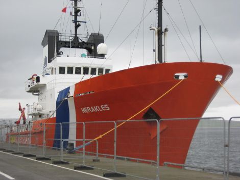 The Herakles tug, usually based in Kirkwall, provides cover around the Northern Isles.