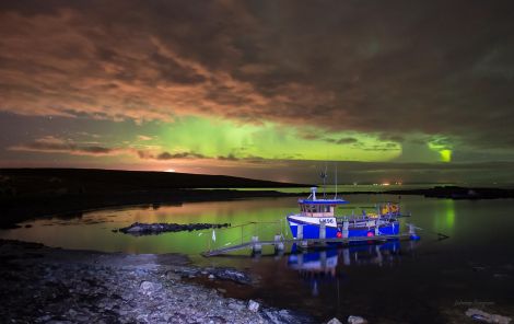 A photo of the northern lights by Johnny Simpson from Whalsay.