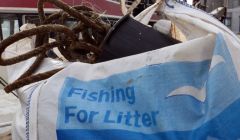 The Fishing for Litter campaign provides bags for fishermen to collect sea-borne rubbish and bring it ashore. Photo Kimo International