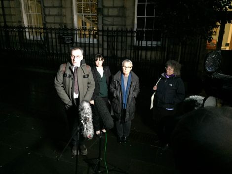 The 'Orkney Four' petitioners - from left to right: Tim Morrison, Phaemie Matheson, Carolyn Willing, Fiona Graham. Photo: Michael MacLeod