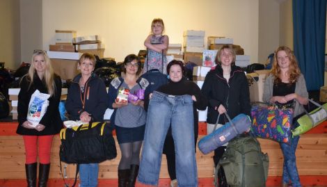 Some of the local volunteers collecting donations to help the refugees in Calais.