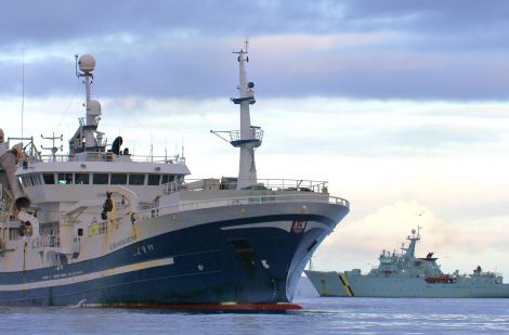 The Faroese supertrawler Kristian I Grotinum detained in Lerwick last November. Photo Ian Leask