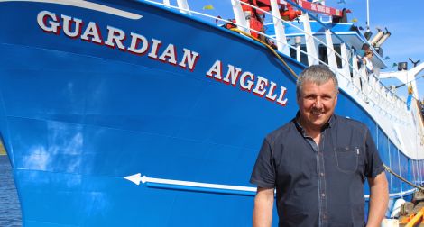 Guardian Angell skipper Michael Henderson with his brand new boat last summer.