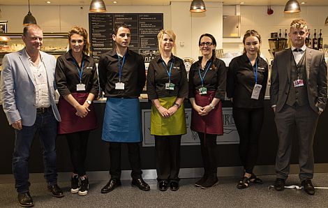 From left to right: John Wood, Lauren White, Gonzalo Medina, Caroline Wood, Julie Moncrieff, Tamar Moncrieff and Grant Wood.