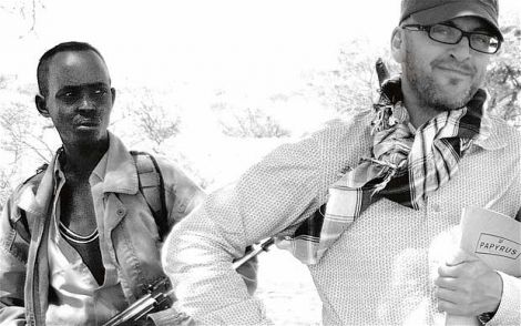 JM Ledgard (right) working in Somalia, where his novel Submergence is based.