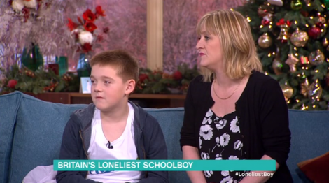 Skerries boy Aron Anderson and mum Denise on ITV's This Morning.