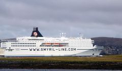 The Norröna on one of her rare stops in Lerwick in recent years, in 2012. Photo: John Bateson