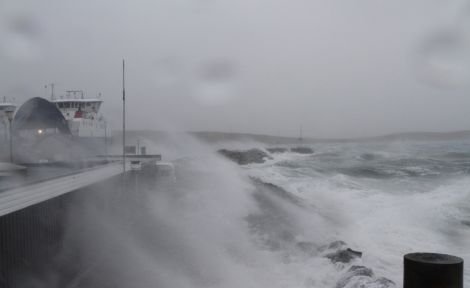 The Ulsta ferry terminal at lunchtime on Friday - Photo: Robert Odie