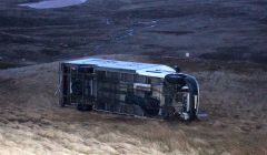 Two people escaped uninjured when their van was blown over near Gulberwick on the A970 on Friday morning - Photo: Chris Cope/ShetNews