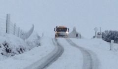 A snow plough clears the Kergord road - Photo: Elaine Falconer