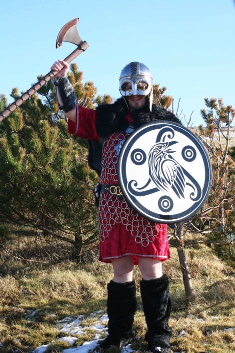 Bressay guizer jarl Gary Thomson (aka Geir Thorsson) in full regalia ahead of his big day on Friday.