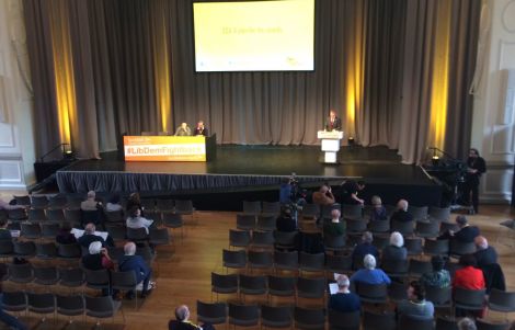 Tavish Scott addresses the Scottish Liberal Democrat party conference in Edinburgh on Friday.