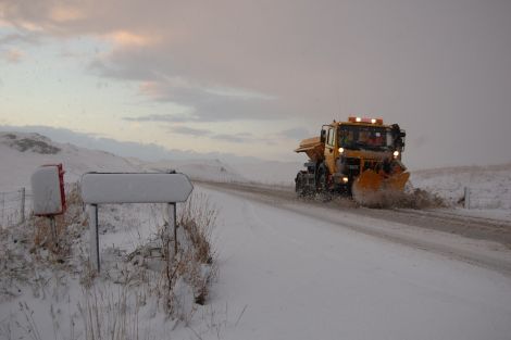 One of the council's snow ploughs in action.