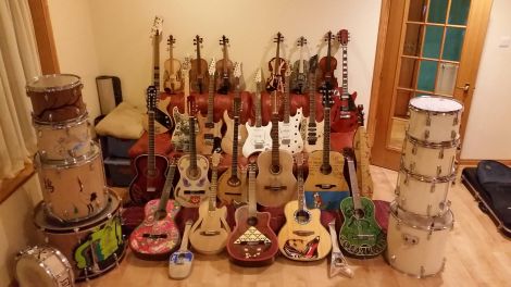 The wide range of instruments that will go up for auction or be raffled on the night.