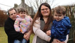 Richard and Debbie Shutt with their two children Annika and Kaiden - Photo: Hans J Marter/ShetNews