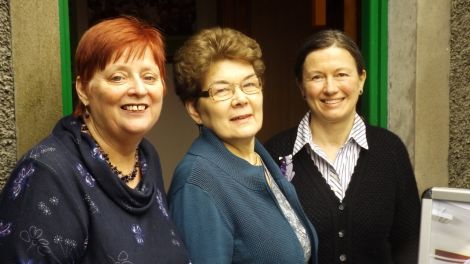 Samaritans branch chairwoman Edith Leask pictured with the two visiting inspectors Maggie Mehta and Monica Wyatt.