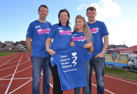 From left to right: Stewart Jamieson, Elaine Jamieson, Natalie Timberlake and Shane Jamieson. They'll be joined in Berlin by Haydn Jamieson, who is studying in Glasgow. Photo: Shetnews/Neil Riddell