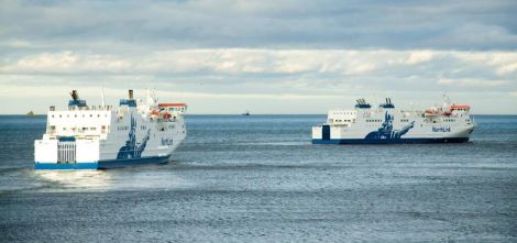 NorthLink ferries Hjaltland and Hrossey. Photo Will Rodger