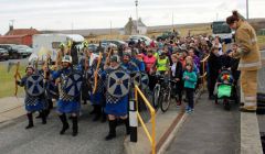 Over 210 people took part in Baltasound's annual charity run - the biggest turnout yet. Photo: Desley Stickle