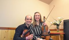 One of Shetland's very finest musicians, Bryan Gear, joined forces with Rose Room's Seonaid Aitken for a wonderful collaboration at Burravoe. Photo: Shetnews/Neil Riddell