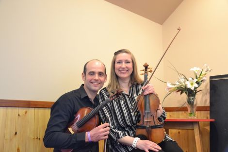 One of Shetland's very finest musicians, Bryan Gear, joined forces with Rose Room's Seonaid Aitken for a wonderful collaboration at Burravoe. Photo: Shetnews/Neil Riddell