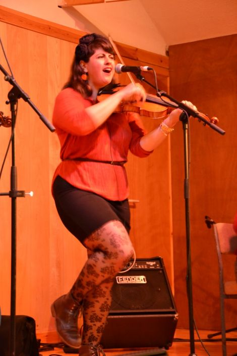 Laura Cortese and her Dance Cards were a bit of a show-stealer at Voe Hall. Photo: Shetnews