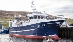 The newly lengthened Alison Kay vessel at Scalloway last month - another sign of an industry with a vibrant future.