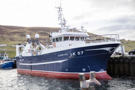 The newly lengthened Alison Kay vessel at Scalloway last month - another sign of an industry with a vibrant future.