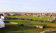 The Gilbertson Park was bathed in sunshine for the biennial Relay For Life event on Saturday evening. Photo: Geoff Leask