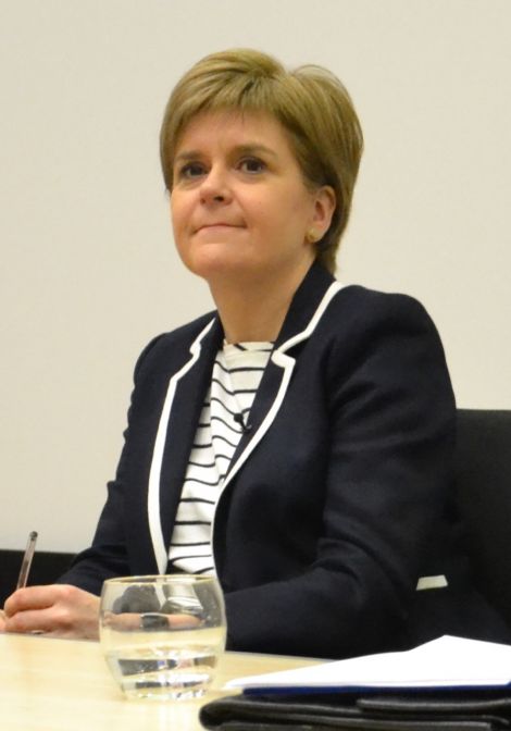 Nicola Sturgeon during a visit to Shetland last month. Photo: Shetnews