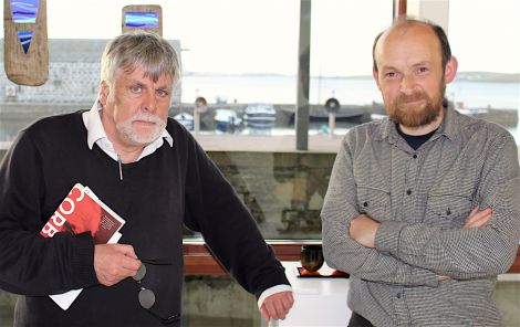 Archivist Brian Smith and museum curator Ian Tait after their talk on Tuesday night - Photo: Chris Cope/ShetNews