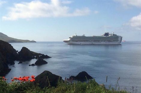 the 290 metre long Azura at the entrance of Bressay Sound on Thursday morning - Photo: Davie Gardner