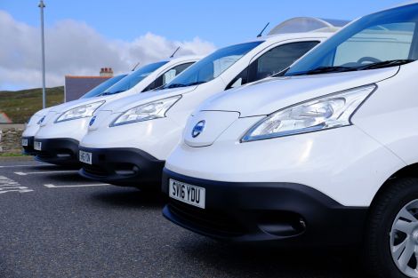 The Scottish Government-funded Nissan electric vans.