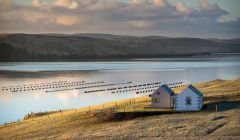 The recently renovated Muckle Roe chapel